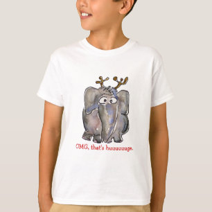 Camiseta Engraçado Cartoon Elefant Holiday Kids TSirt