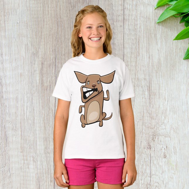 Camiseta Engraçado Cartoon Louco Cachorro Hilarious Cute Pe (Criador carregado)