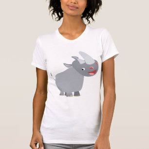 Camiseta Engraçado Cartoon Rhino Mulheres T-shirt