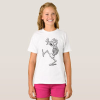 Engraçado Cartoon Skeleton T-Shirt