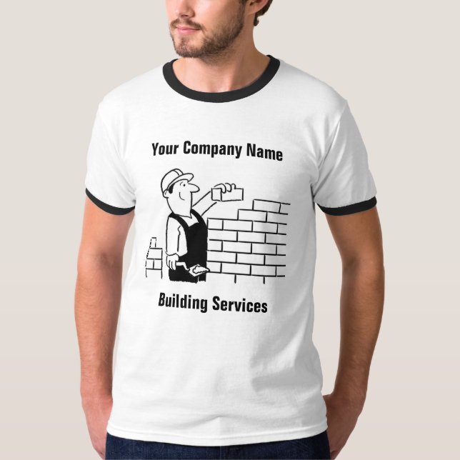 Camiseta Engraçado Cartoon T-Shirt dos Serviços de Construç (Frente)
