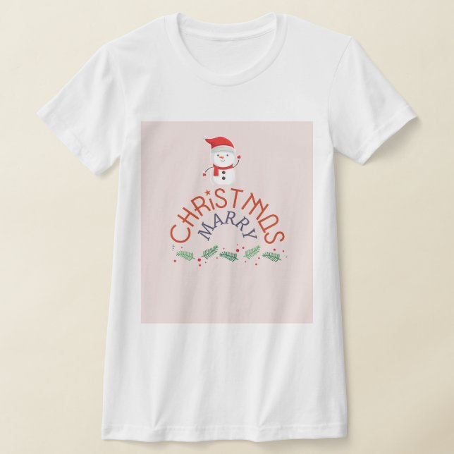 Camiseta Engraçado Casado Neve Rosa (Postura )