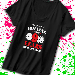 Camiseta Engraçado Casais do 9º aniversário casaram-se 9 an