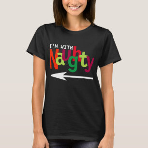 Camiseta Engraçado Casal de Natal combinando travessura e l