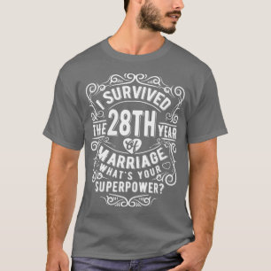 Camiseta Engraçado Casamento Aniversário Presente 28 anos M