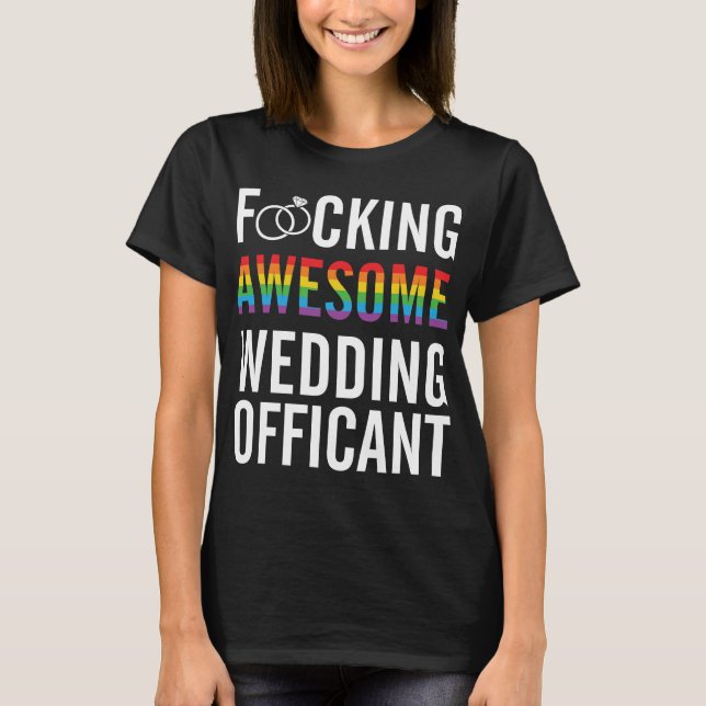 Camiseta Engraçado Casamento Oficiente-LGBT-Casamento (Frente)