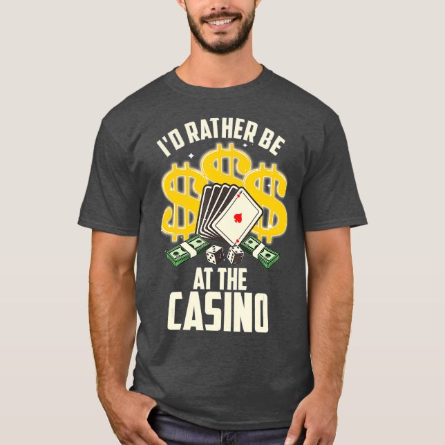 Camiseta Engraçado Casino Adora Presente Para Jogo Homens M (Frente)