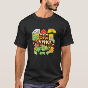 Camiseta Engraçado Casino Grande Máquina de Slot Ganho  