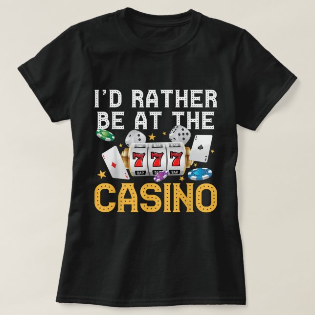 Camiseta Engraçado Casino Jogo Artes Mulheres Slot Las Vega (Frente do Design)