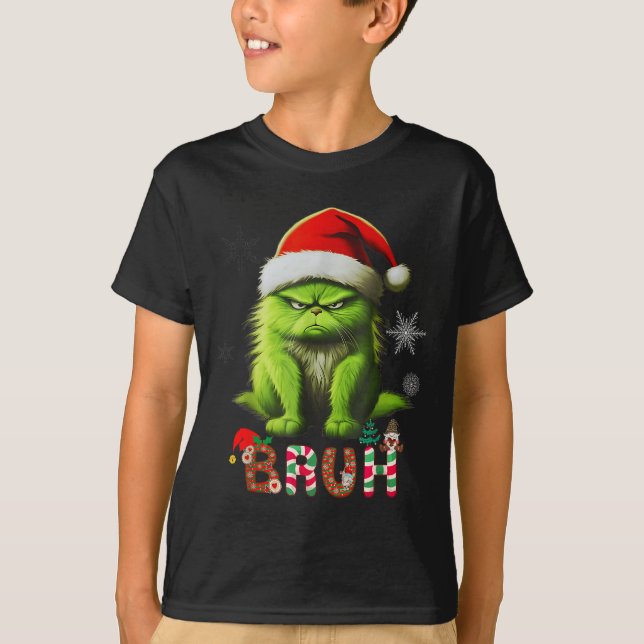 Camiseta Engraçado Cat Bruh Dizendo Bro (Frente)