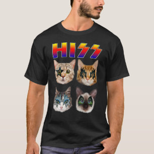 Camiseta Engraçado Cat Hiss Rock and Roll para Gatos