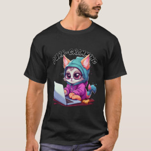 Camiseta Engraçado Cat Pun Tech Savvy Kitten Programação Pu