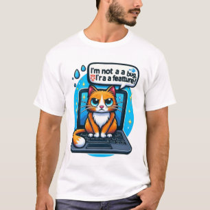 Camiseta Engraçado Cat Tech Meme   Programador Bastante, Ge