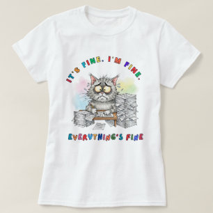 Camiseta Engraçado Cat 'Tudo está bem' Mulheres
