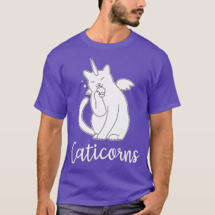 Camiseta Engraçado Caticorn Cat Unicorn Meow Gatinho Engraç