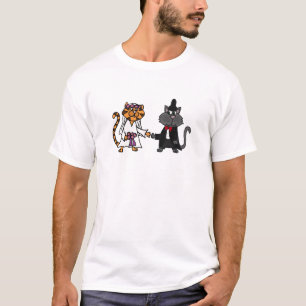 Camiseta Engraçado Cats Noiva e Arte de Casamento de Groenl