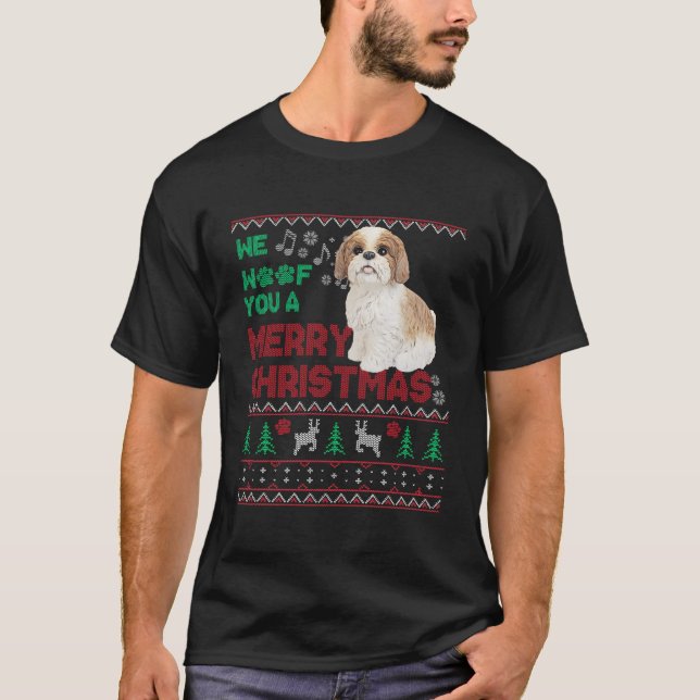 Camiseta Engraçado Cavachon Lover Ugly Christmas Dog Lover  (Frente)