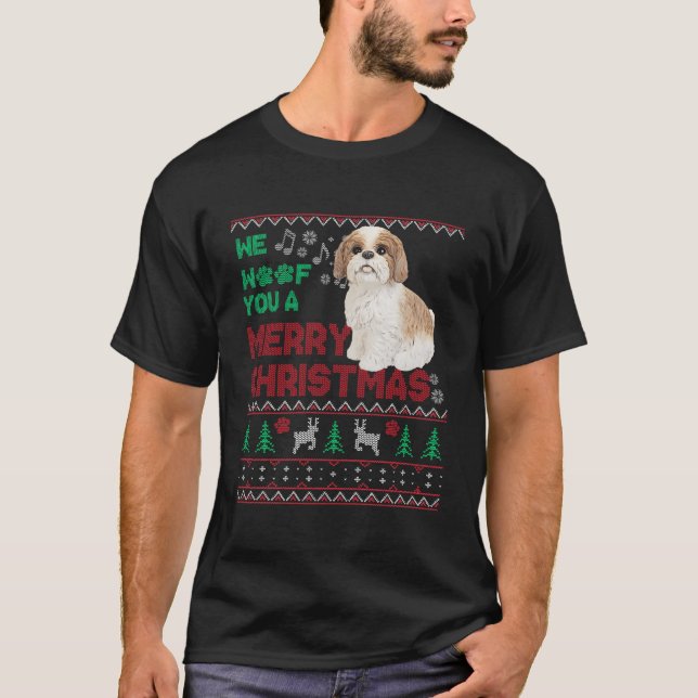 Camiseta Engraçado Cavachon Lover Ugly Christmas Dog Lover  (Frente)