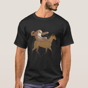 Camiseta Engraçado Cavalo Andando De Lama Para Sobremesa