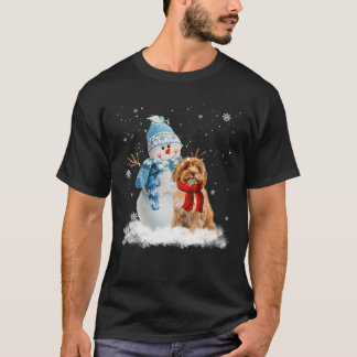 Camiseta Engraçado Cavoodle Natal Snowman Natal Pajama
