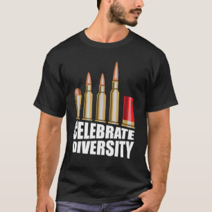Camiseta Engraçado Celebra as Balas de Armas da Diversidad