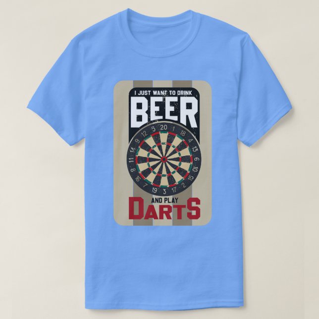 Camiseta Engraçado, cerveja dizendo dardos, motif dart play (Frente do Design)