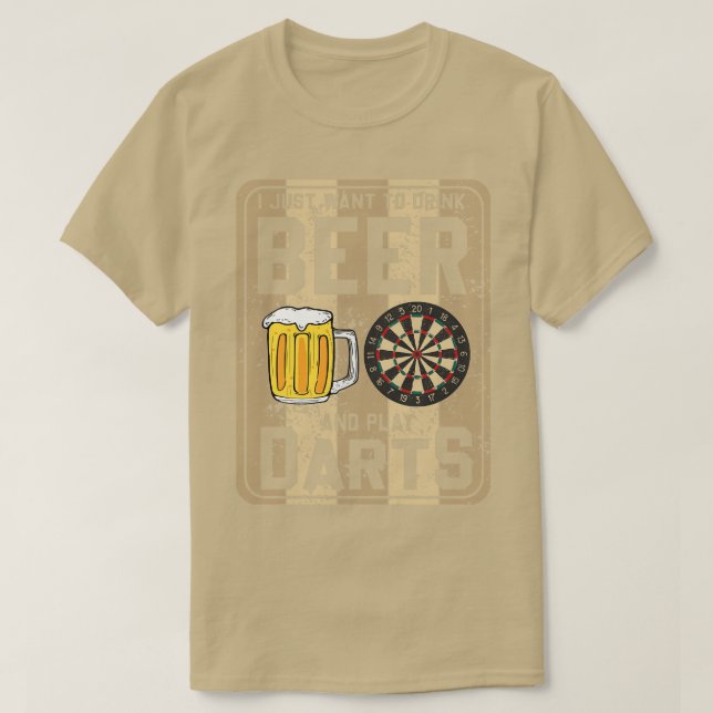 Camiseta Engraçado, cerveja dizendo dardos, motif dart play (Frente do Design)