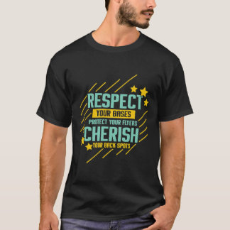Camiseta Engraçado Cheerhead Respeite Sua Bases Proteja Sua