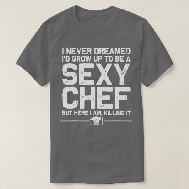 Camiseta Engraçado Chef Design Men Mulheres Cozinhar Sexy N (Frente do Design)
