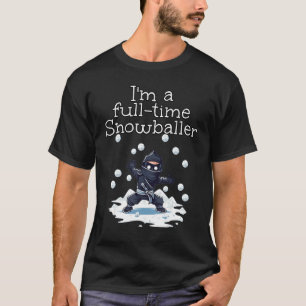 Camiseta Engraçado cheio Ninja Snowballer para a Luta da Ne
