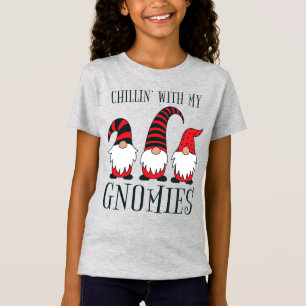 Camiseta Engraçado Chillin' Com Meu Pun De Natal Gnomos