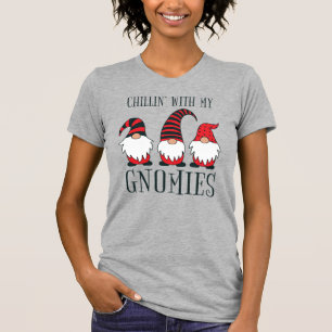Camiseta Engraçado Chillin' Com Meu Pun De Natal Gnomos