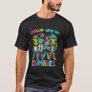 Camiseta Engraçado Chillin com meus Zombies Zombie Hallowee