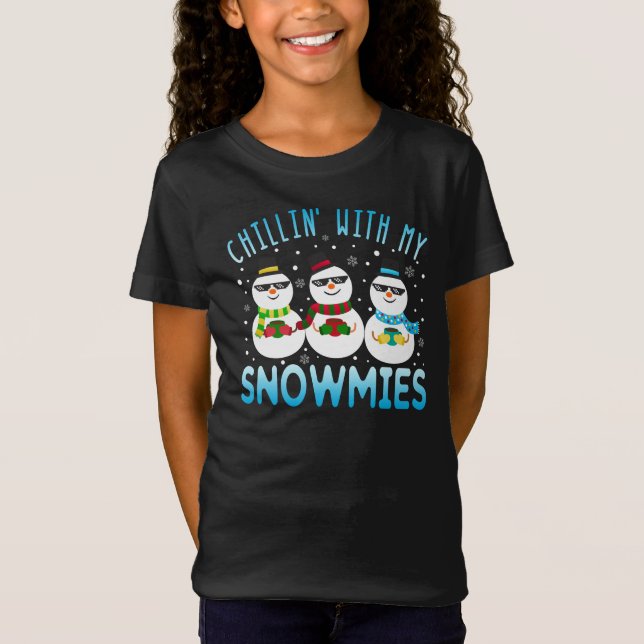 Camiseta Engraçado Chilling Com Meu Natal De Neve (Frente)