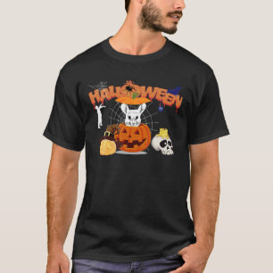 Camiseta Engraçado Chinchilla Pumpkin Bruxa Zombie Hallowe