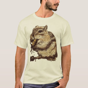 Camiseta Engraçado Chipmunk Comendo Uma Pessoa De Milho