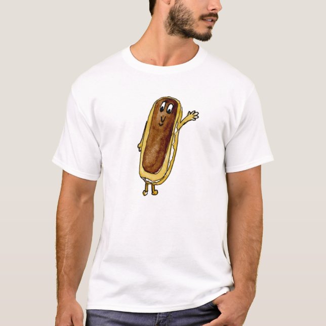 Camiseta Engraçado Chocolate Eclair Quirky Cake Cartografia (Frente)