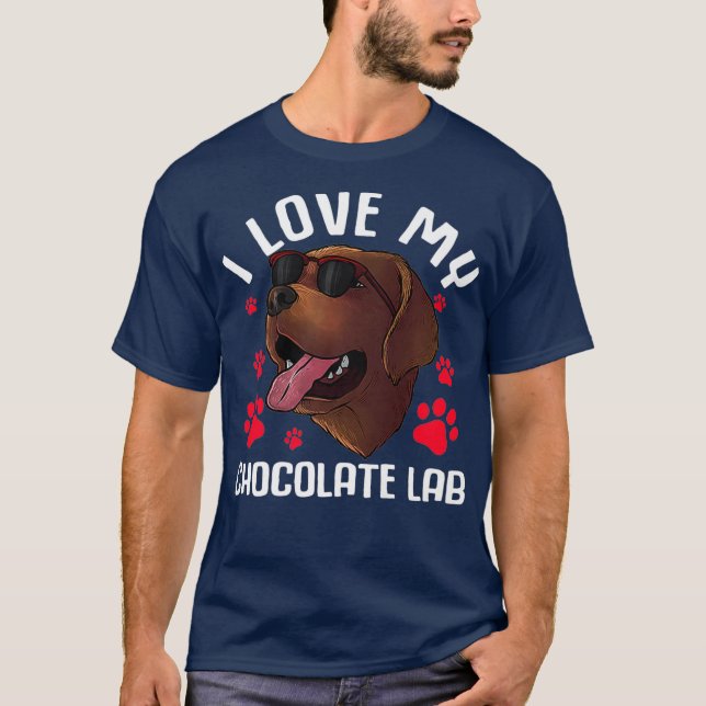 Camiseta Engraçado Chocolate Labrador Retriever Gift Men La (Frente)