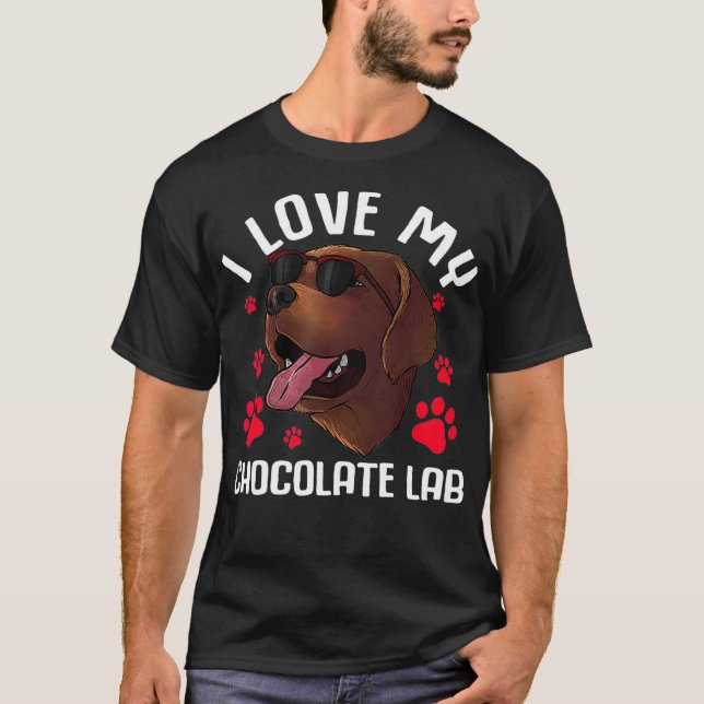 Camiseta Engraçado Chocolate Labrador Retriever Gift Men La (Frente)