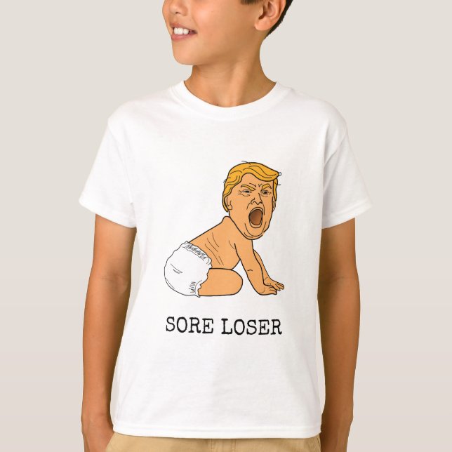 Camiseta Engraçado Chorando Donald Trump Sore Perdedor (Frente)