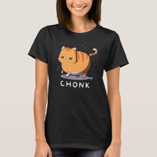 Camiseta Engraçado Chubby Feliz Gato Trabalho de arte