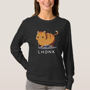 Camiseta Engraçado Chubby Feliz Gato Trabalho de arte