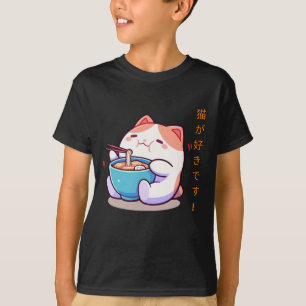 Camiseta Engraçado Chubby Kawaii Cat T-Shirt