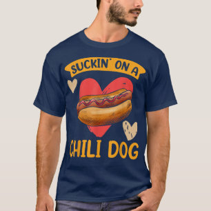 Camiseta Engraçado Chupando Um Prato De Cachorro Quente