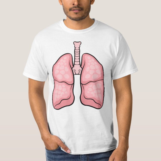 Camiseta Engraçado Ciência Médica Anatomia Pulmões Humanos (Frente)