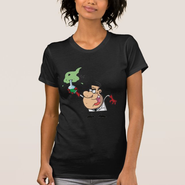 Camiseta Engraçado Cientista Louco, Fazendo Poesia Verde (Frente)