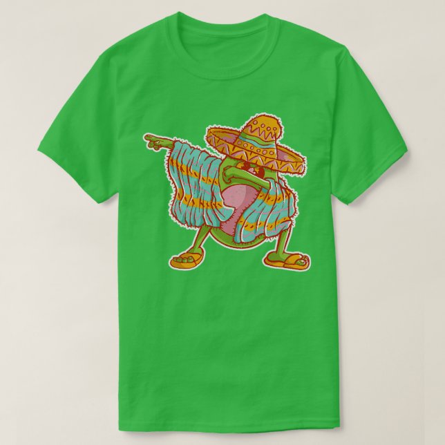 Camiseta Engraçado Cinco De Mayo Dabbing Avocado 2 (Frente do Design)