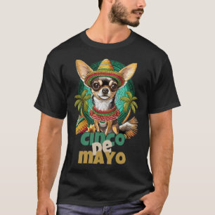 Camiseta Engraçado Cinco De Mayo Dog Design Cute Chihuahua 