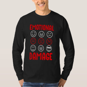 Camiseta Engraçado Citação de Danos Emocionais Memória Sarc