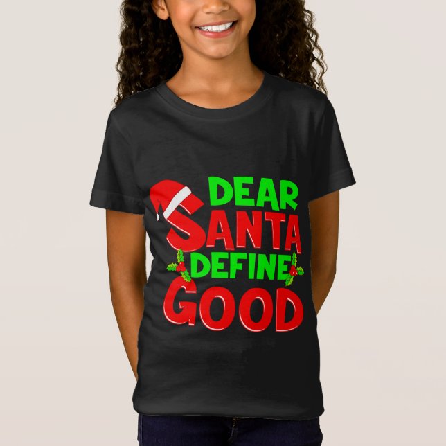 Camiseta Engraçado Citação de Natal Caros Papais noeis Defi (Frente)
